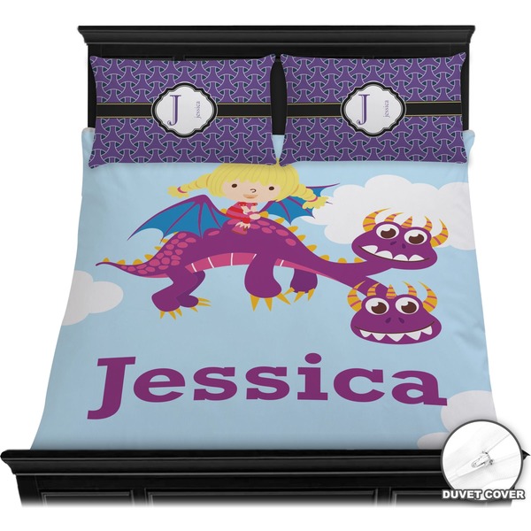 Girl Flying on a Dragon Bedding Set (Queen) - Duvet