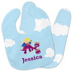 Girl Flying on a Dragon Baby Bib w/ Name or Text