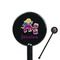 Girl Flying on a Dragon 5.5" Round Plastic Stir Sticks - Black - Single Sided (Personalized)