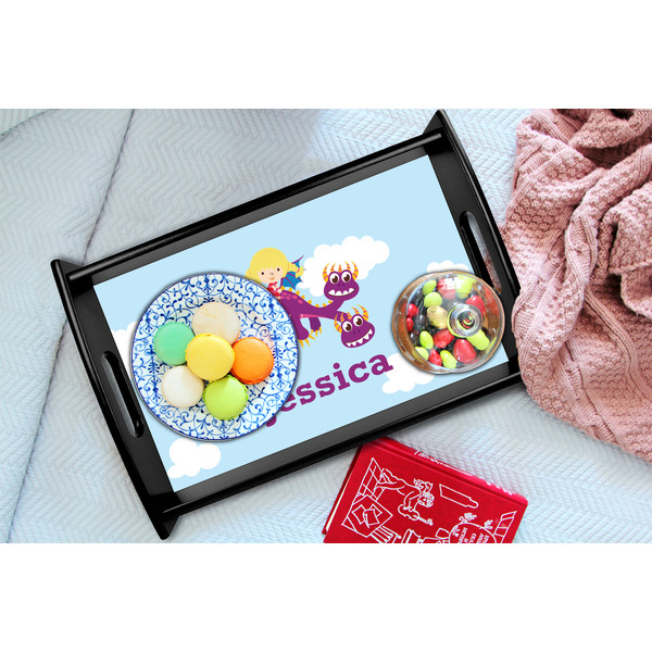 Girl Flying on a Dragon Black Tray - Lifestyle (UPDATED)