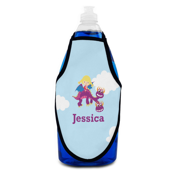 Girl Flying on a Dragon Bottle Apron - Soap - FRONT