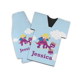 Girl Flying on a Dragon Bottle Cooler (Personalized)