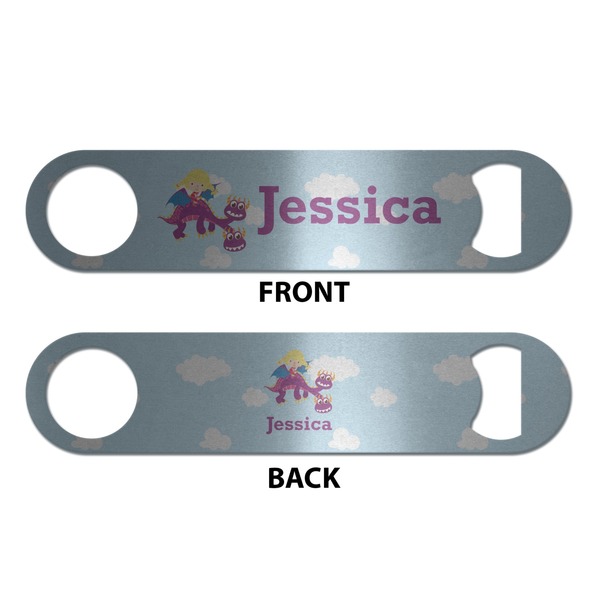 Girl Flying on a Dragon Bottle Opener - Front & Back