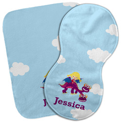 Girl Flying on a Dragon Burp Cloth (Personalized)