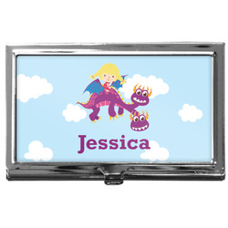 Girl Flying on a Dragon Business Card Case