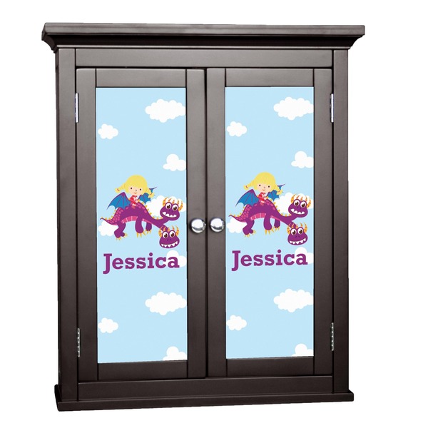 Custom Girl Flying on a Dragon Cabinet Decal - Custom Size (Personalized)