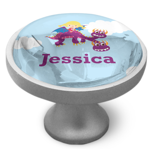 Custom Girl Flying on a Dragon Cabinet Knob (Personalized)