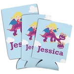 Girl Flying on a Dragon Can Cooler (Personalized)