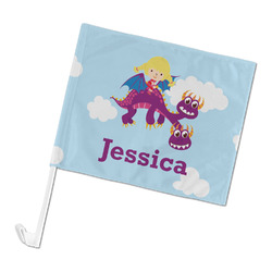 Girl Flying on a Dragon Car Flag (Personalized)