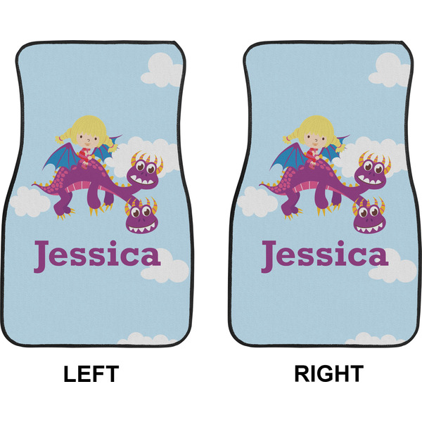 Girl Flying on a Dragon Car Mat Front - Approval
