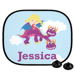 Girl Flying on a Dragon Car Side Window Sun Shade (Personalized)