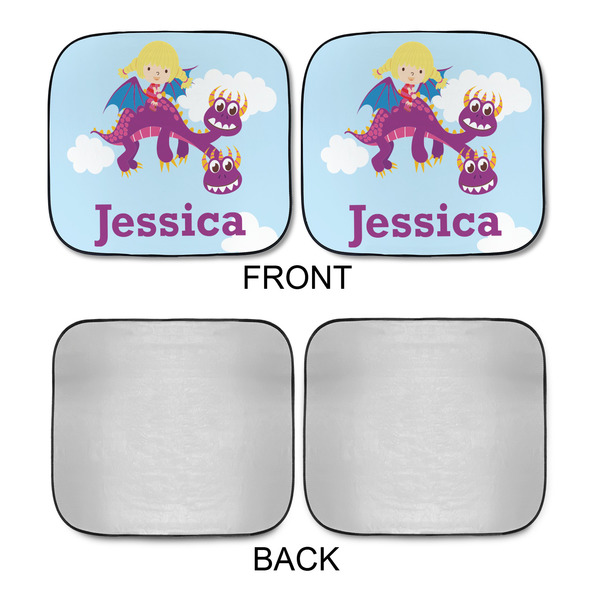 Girl Flying on a Dragon Car Sun Shades - APPROVAL