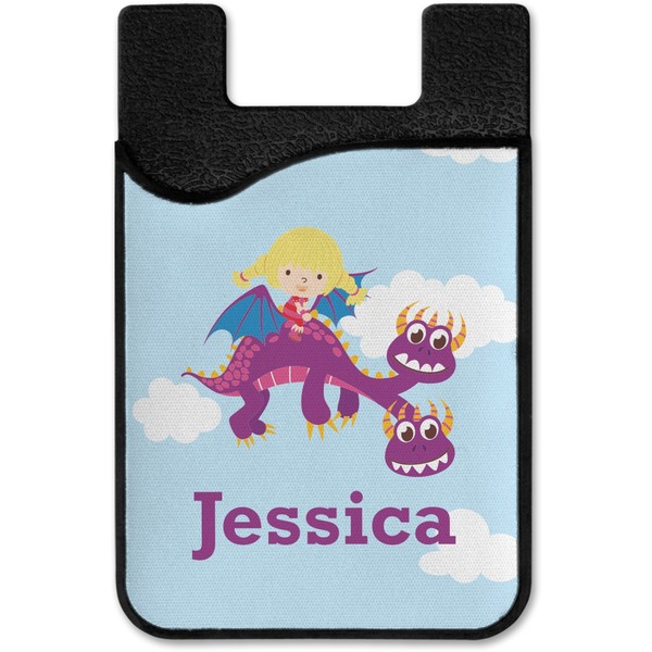 Girl Flying on a Dragon Cell Phone Credit Card Holder