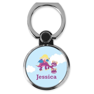Girl Flying on a Dragon Cell Phone Ring Stand & Holder (Personalized)