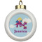 Girl Flying on a Dragon Ceramic Ball Ornament (Personalized)