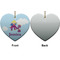 Girl Flying on a Dragon Ceramic Flat Ornament - Heart Front & Back (APPROVAL)