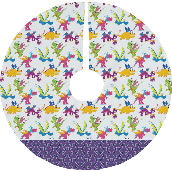 Custom Girl Flying on a Dragon Tree Skirt