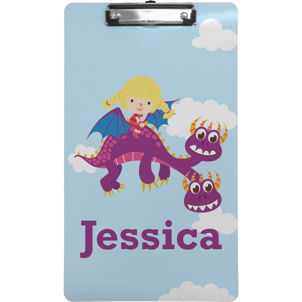 Custom Girl Flying on a Dragon Clipboard (Legal Size) (Personalized)