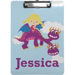 Girl Flying on a Dragon Clipboard (Letter Size) (Personalized)
