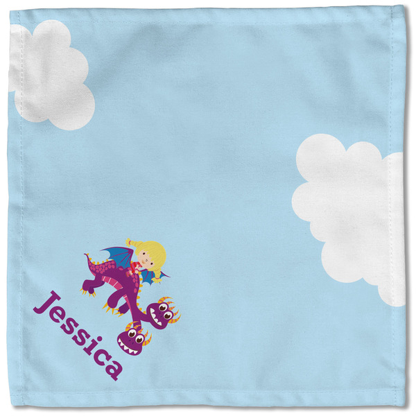 Girl Flying on a Dragon Cloth Napkins - Personalized Lunch (Single Full Open)