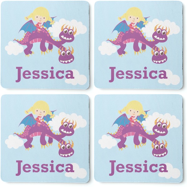 Girl Flying on a Dragon Coaster Rubber Back - Apvl
