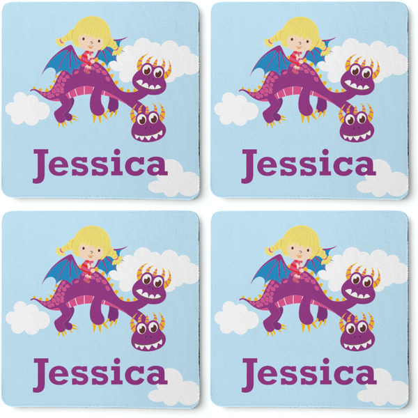Girl Flying on a Dragon Coaster Rubber Back - Apvl