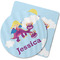 Girl Flying on a Dragon Rubber Backed Coaster (Personalized)