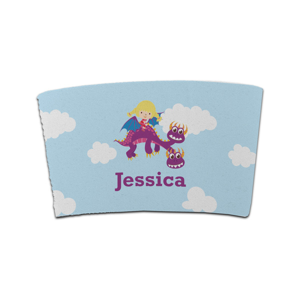 Custom Girl Flying on a Dragon Coffee Cup Sleeve (Personalized)