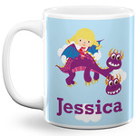 Girl Flying on a Dragon 11 Oz Coffee Mug - White (Personalized)