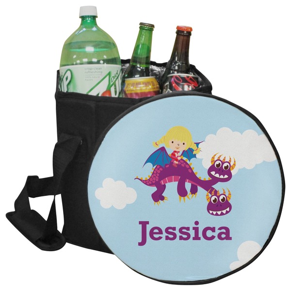 Custom Girl Flying on a Dragon Collapsible Cooler & Seat (Personalized)