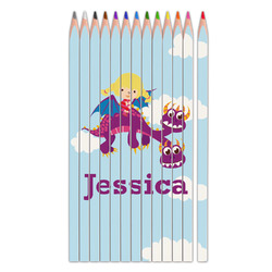 Girl Flying on a Dragon Colored Pencils (Personalized)