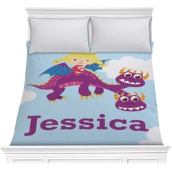 Girl Flying on a Dragon Comforter - Full / Queen (Personalized)