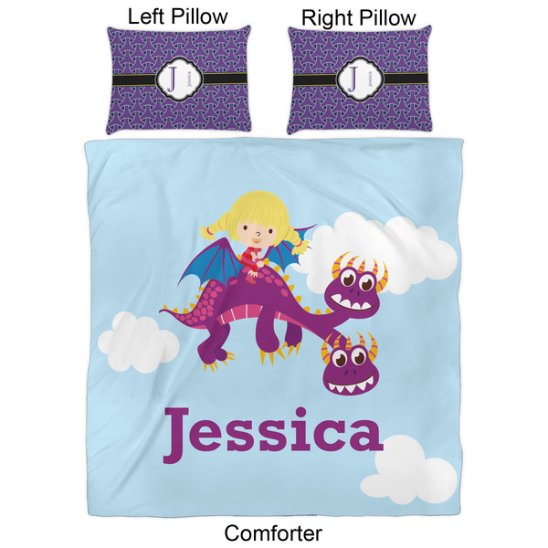 Girl Flying on a Dragon Comforter Set - Queen - Approval