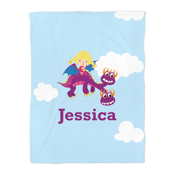 Girl Flying on a Dragon Comforter - Twin - Front