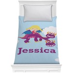 Girl Flying on a Dragon Comforter - Twin (Personalized)