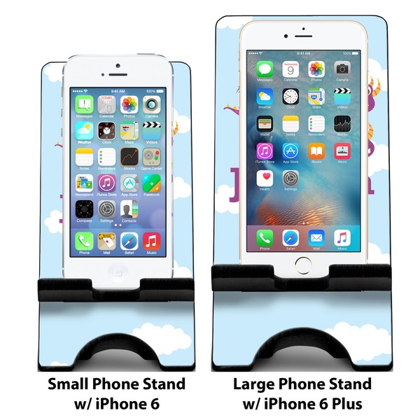 Girl Flying on a Dragon Compare Phone Stand Sizes - with iPhones