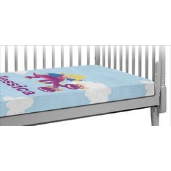 Girl Flying on a Dragon Crib Fitted Sheet (Personalized)