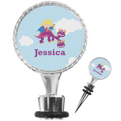 Girl Flying on a Dragon Wine Bottle Stopper (Personalized)