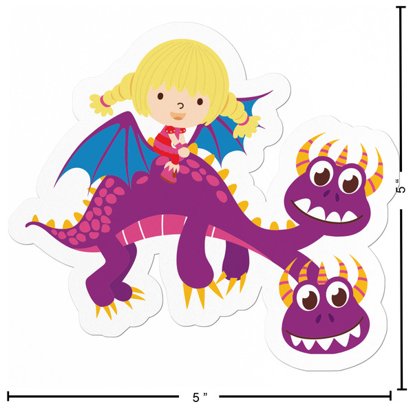 Girl Flying on a Dragon Custom Shape Iron On Patches - L - APPROVAL
