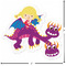 Girl Flying on a Dragon Custom Shape Iron On Patches - L - APPROVAL