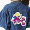Girl Flying on a Dragon Twill Iron On Patch - Custom Shape - 3XL