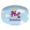 Girl Flying on a Dragon Plastic Platter - Microwave & Oven Safe Composite Polymer (Personalized)
