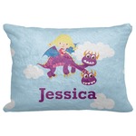 Girl Flying on a Dragon Decorative Baby Pillowcase - 16"x12" (Personalized)