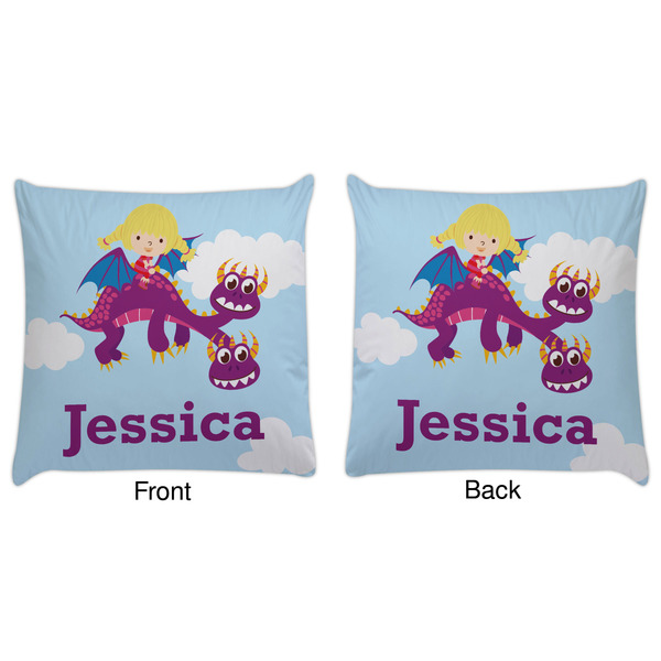 Girl Flying on a Dragon Decorative Pillow Case - Approval