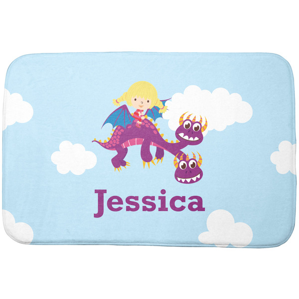 Custom Girl Flying on a Dragon Dish Drying Mat (Personalized)