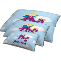 Girl Flying on a Dragon Dog Bed w/ Name or Text