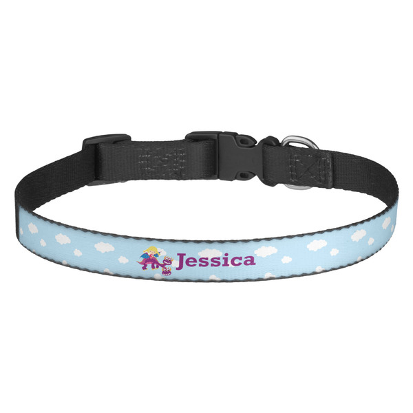 Custom Girl Flying on a Dragon Dog Collar (Personalized)