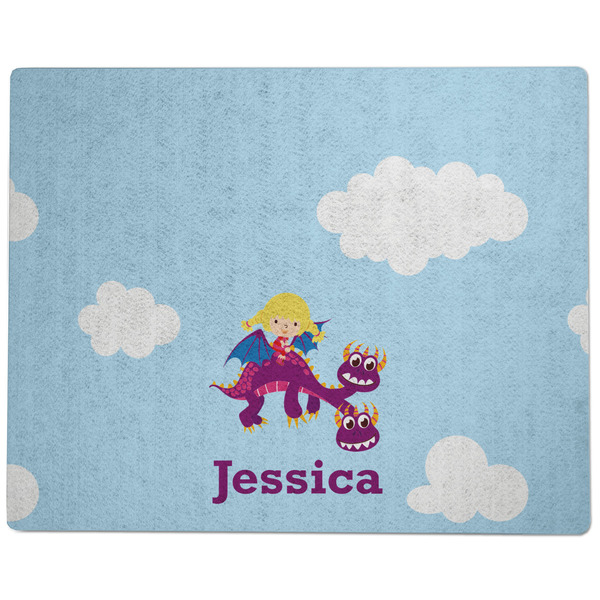 Girl Flying on a Dragon Dog Food Mat - Large without Bowls