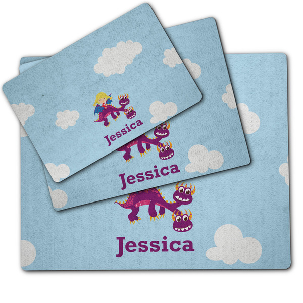 Girl Flying on a Dragon Dog Food Mat - MAIN (sm, med, lrg)