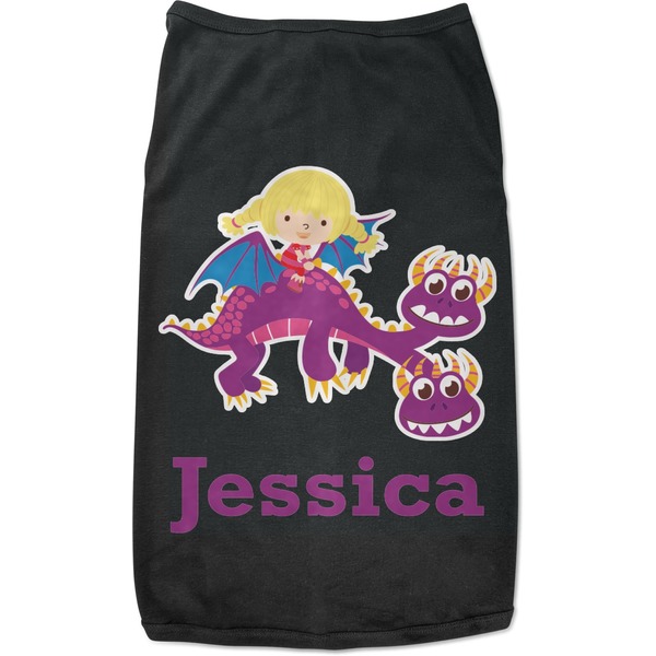Custom Girl Flying on a Dragon Black Pet Shirt - 3XL (Personalized)